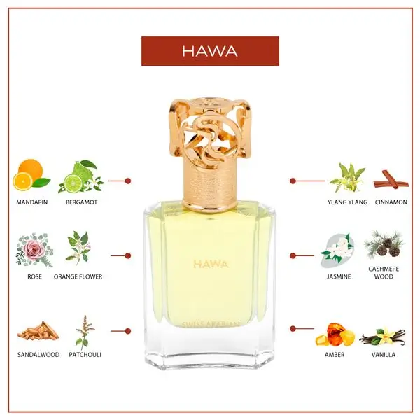 Swiss Arabian Hawa Eau De Parfum Unisex - 50 ML - box and bottle packaging