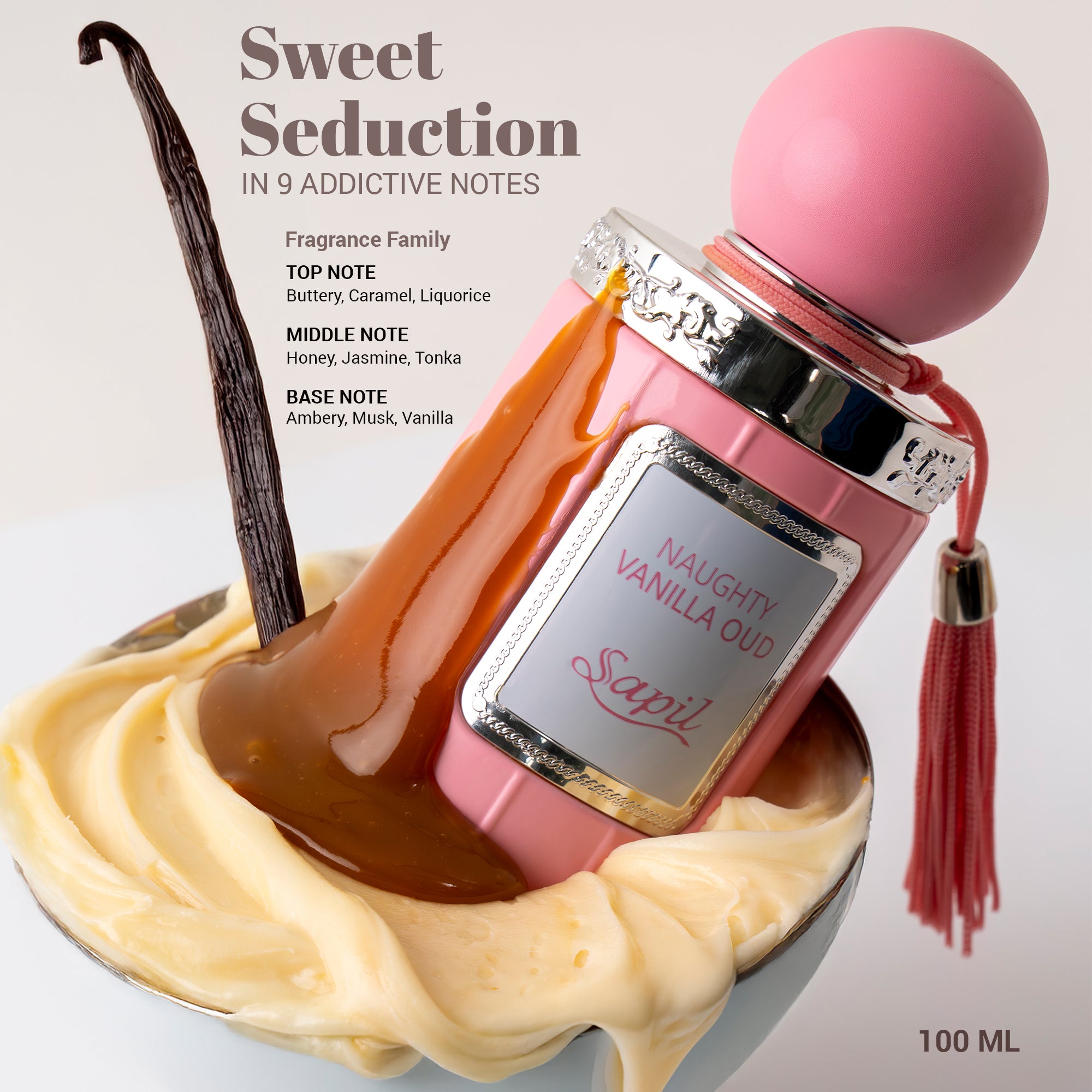 Sapil Naughty Vanilla Oud Unisex Eau De Parfum - 100 ML - detail view