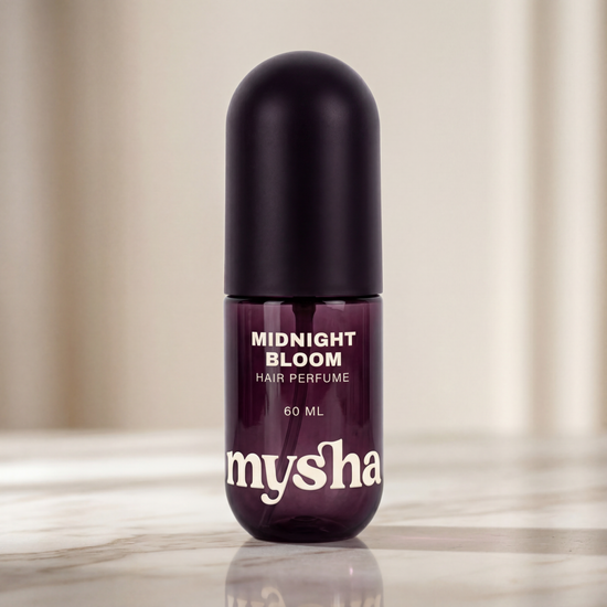 MYSHA Midnight Bloom Alcohol-Free Hair Perfume, Vanilla Musk, 60mL bottle product photo, 60 mL / 2 fl oz