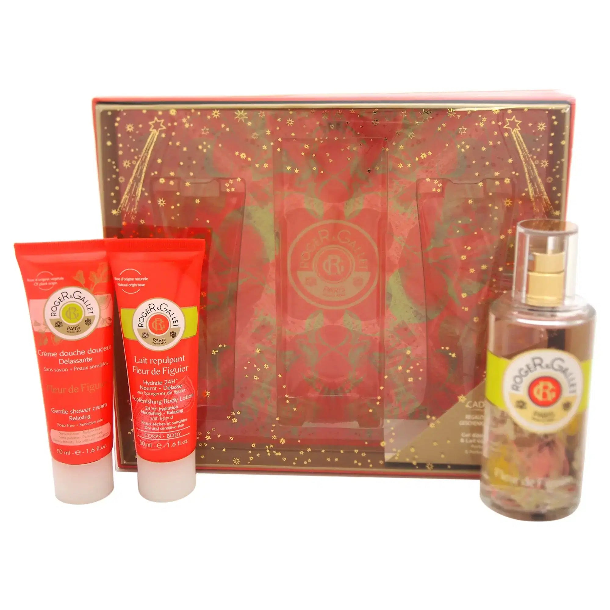 Roger & Gallet Fleur De Figuier Intense 50 ML Fragrant Well-Being Spray And 50 ML Shower Gel And 50 ML Body Lotion - authe...