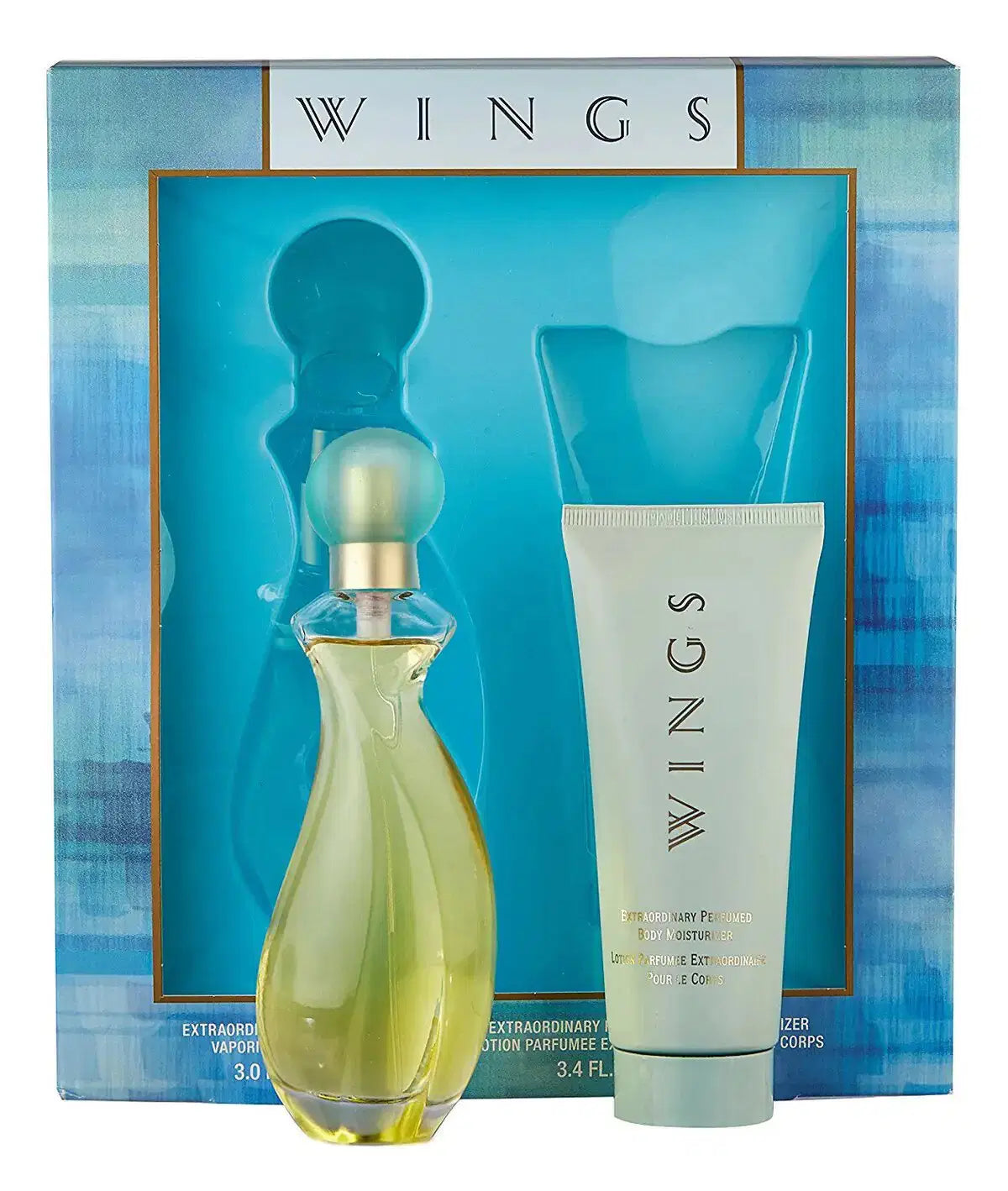 Set - Giorgio Beverly Hills Wings 90 ML EDT Spray + 100 ML Body Mosturizer - authentic fragrance from Brands Warehouse Canada