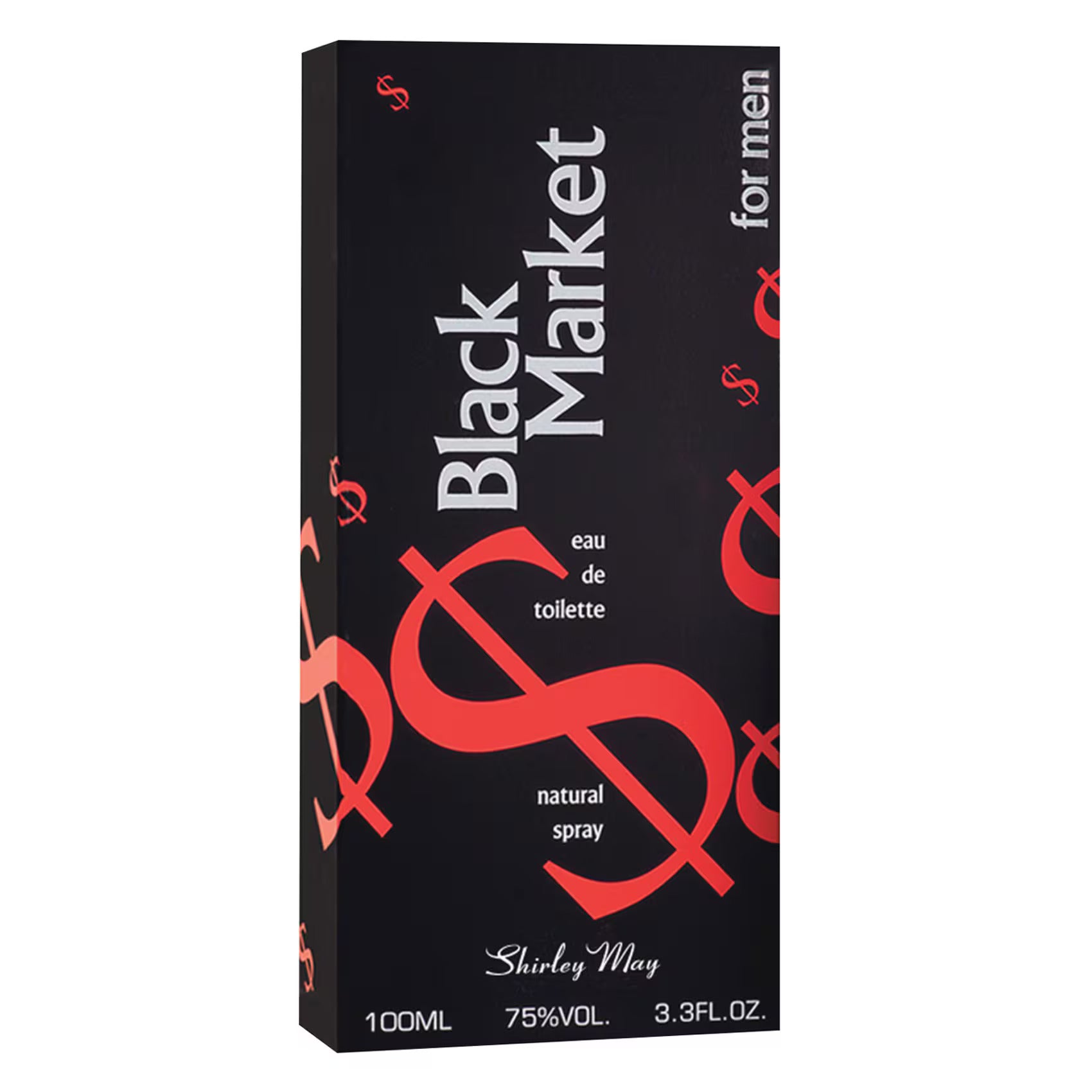 Shirley May Black Market For Men Eau de Toilette - 100 ML - box and bottle packaging