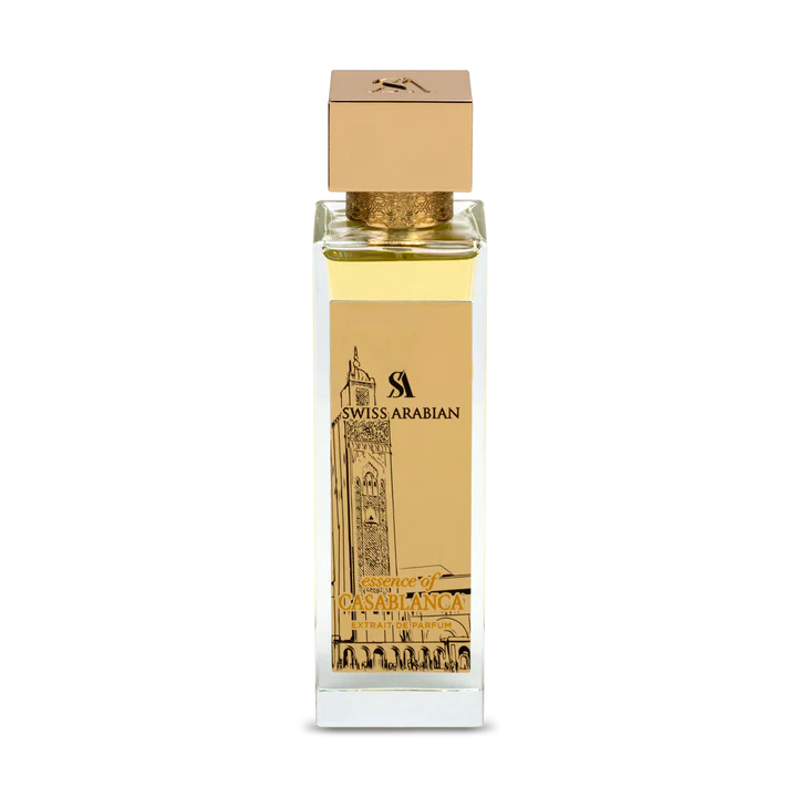 Swiss Arabian Essence Of Casablanca Extrait De Parfum Unisex - 100 ML - box and bottle packaging