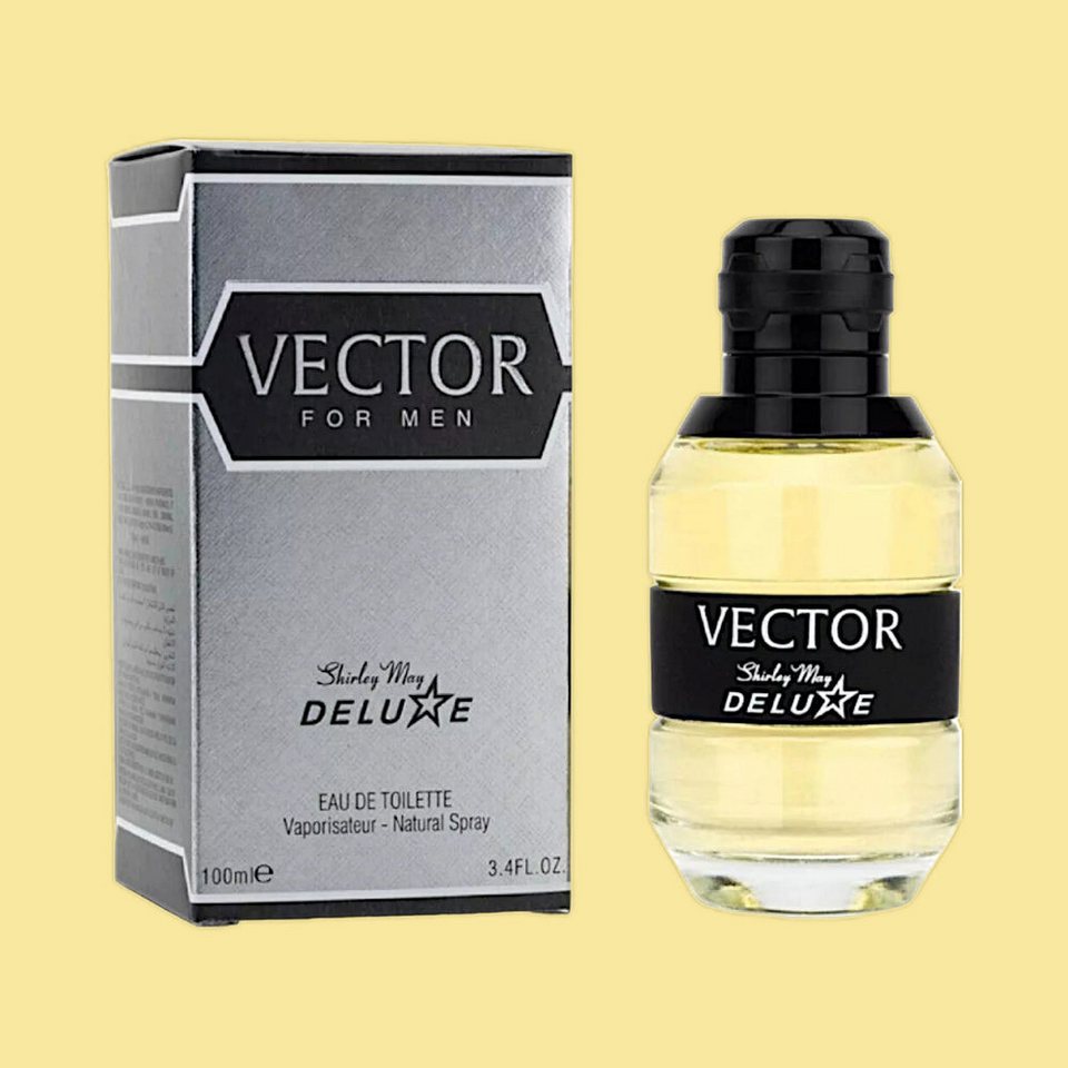 Shirley May Deluxe Vector Eau de Toilette Natural Spray for Men 100 ML - bottle front view