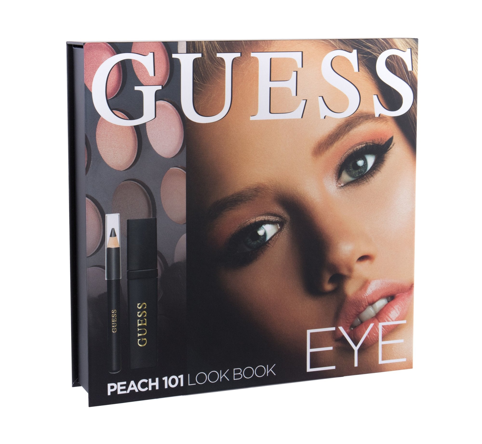 Guess Peach 101 Collection Eye Kit: 12 Eyeshadows + 1 Eyeliner + 1 Mascara + 1 Mirror - authentic fragrance from Brands Wa...