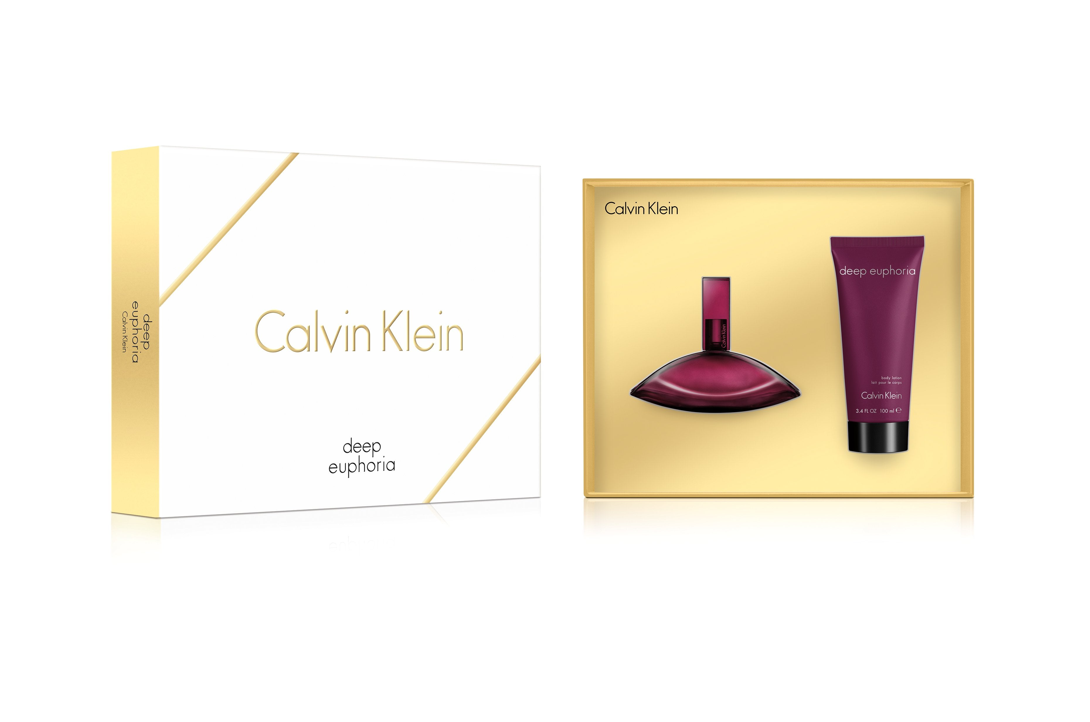 Set - Calvin Klein Deep Euphoria 50 ML EDP Spray + 100 ML Body Lotion For Women - authentic fragrance from Brands Warehous...
