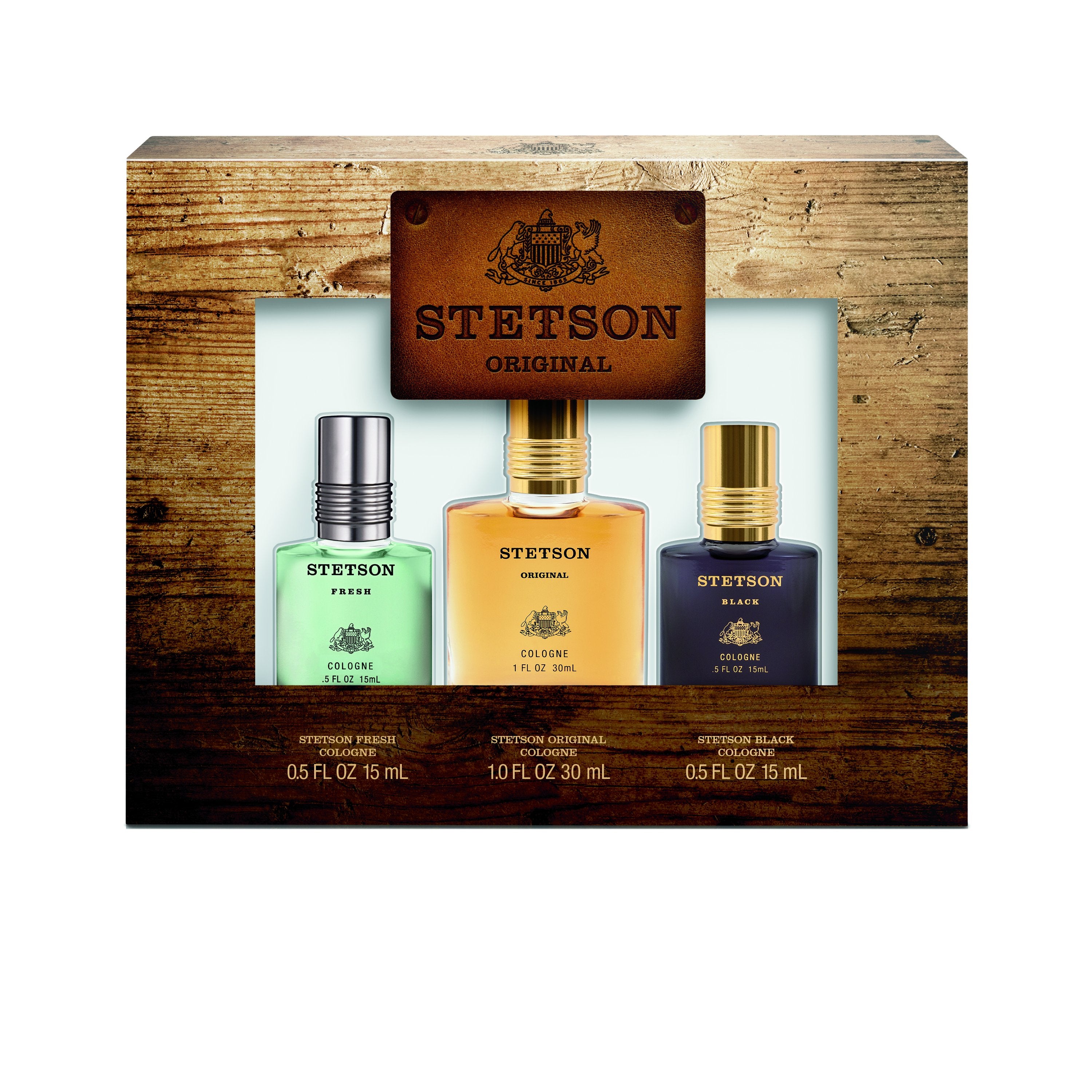 Set - Stetson 30 ML EDC + Fresh 15 ML EDC Spray + Black 15 ML EDC Spray - authentic fragrance from Brands Warehouse Canada