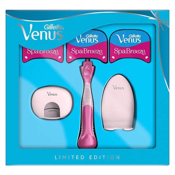 Set - Gillette Venus Spa Breeze Limited Edition Set 4Pc (Razor, 2Xblades, Travel Cover, Hanger) - authentic fragrance from...