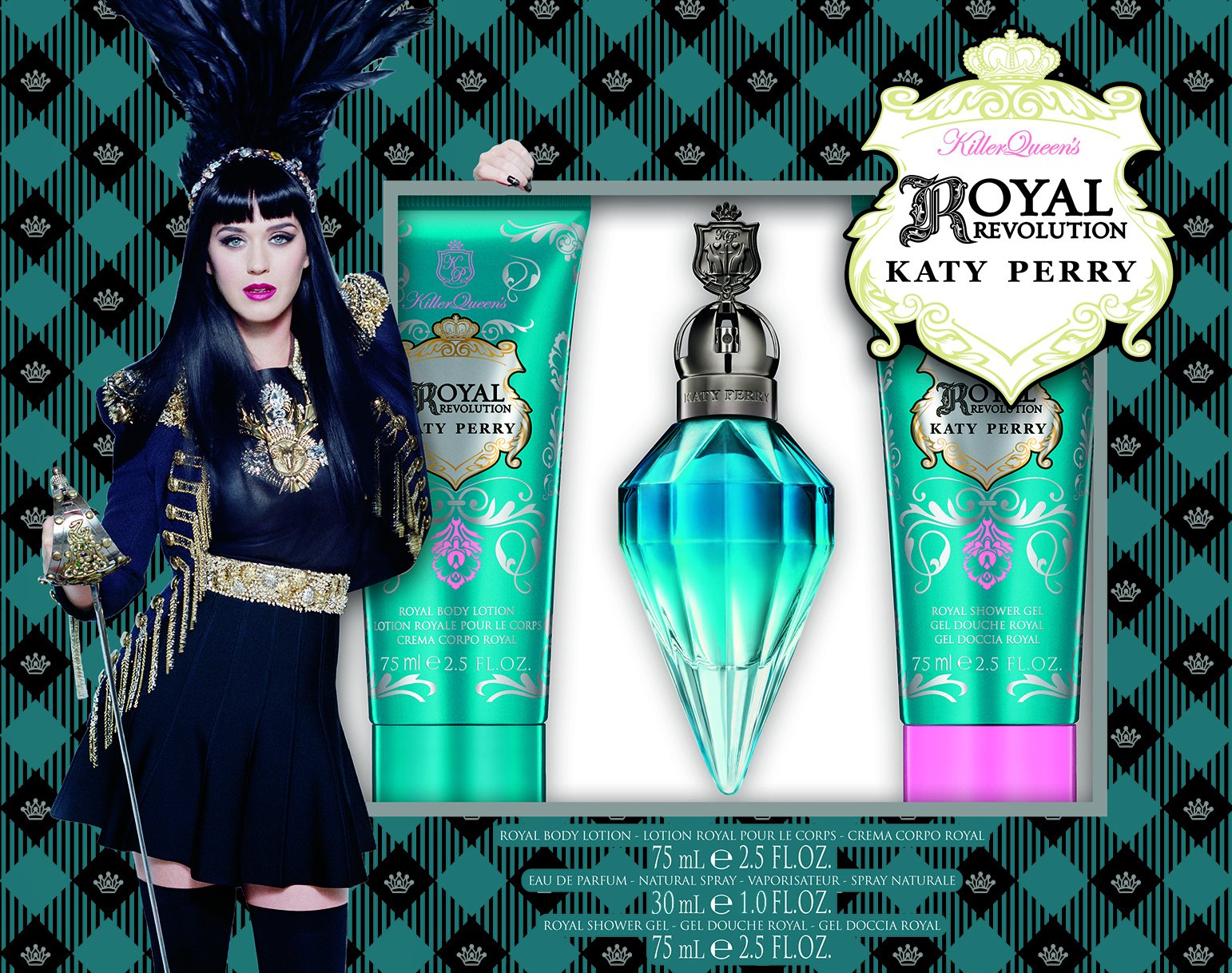 Katy Perry Royal Revolution 30 ML Edp Spray And 75 ML Shower Gel And 75 ML Body Lotion - authentic fragrance from Brands W...
