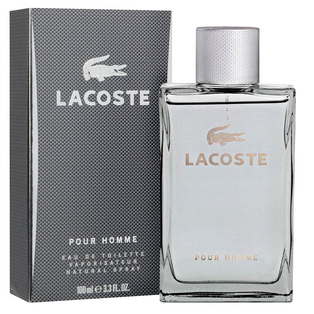 Lacoste Pour Homme EDT Spray ('Grey Box') - box and bottle packaging