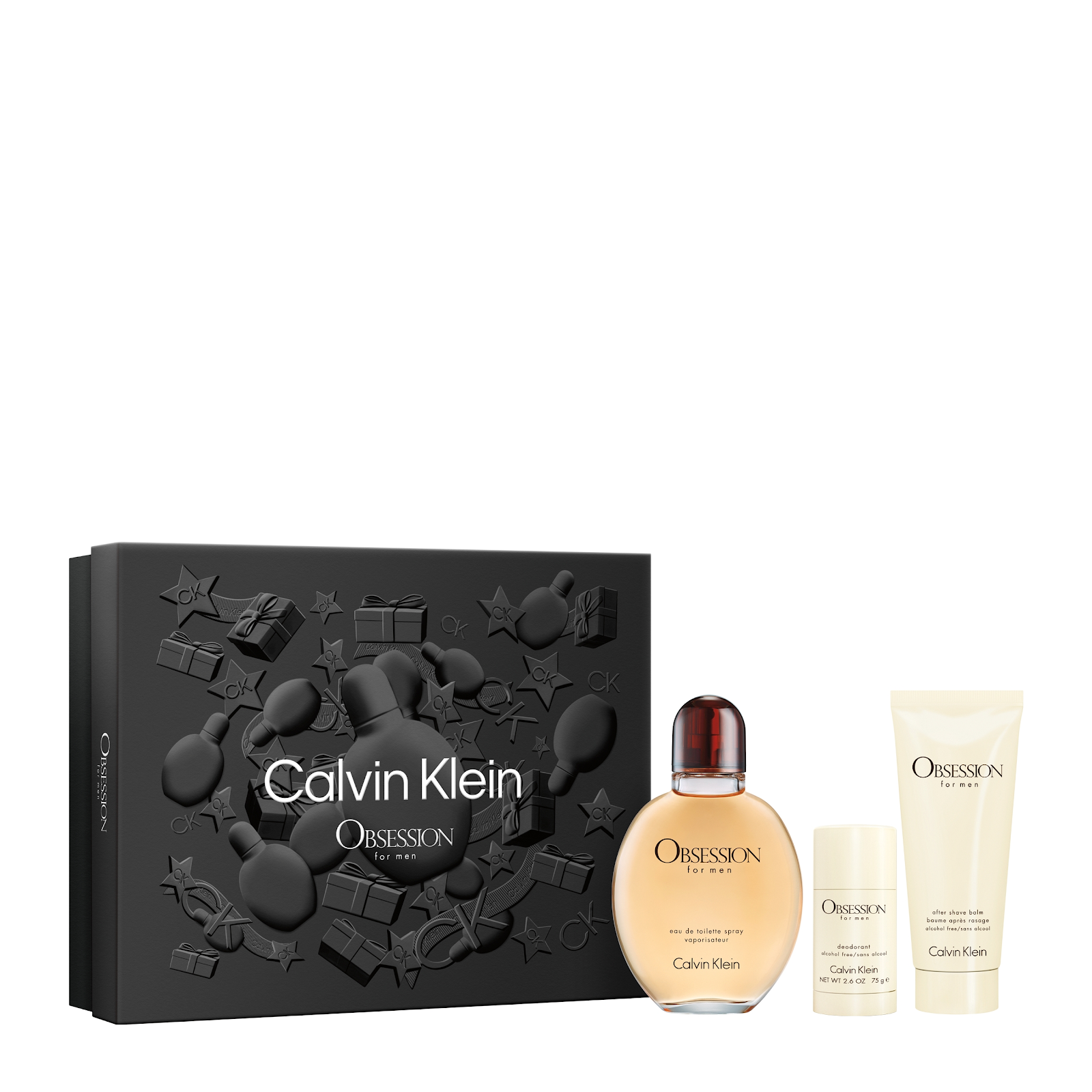 SET - CK OBSESSION 125 ML EDT SPR + 100 ML AFTER SHAVE BALM + 70G DEODORANT - MEN - authentic fragrance from Brands Wareho...