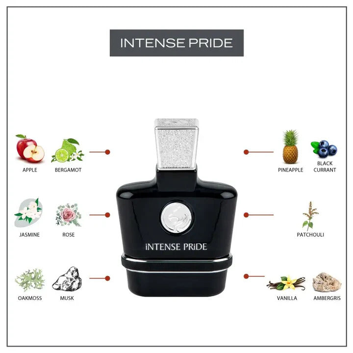 Swiss Arabian Intense Pride Eau De Parfum For Men - 100 ML - box and bottle packaging