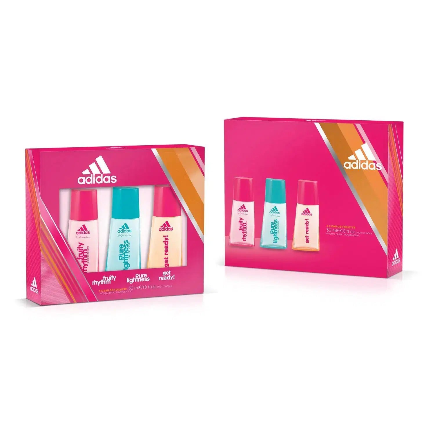 Adidas Omni Women - Fruity Rythm 30 ML Edt Spray AndPure Lightness 30 ML Edt Spray And Get Ready 30 ML Edt Spray - authent...