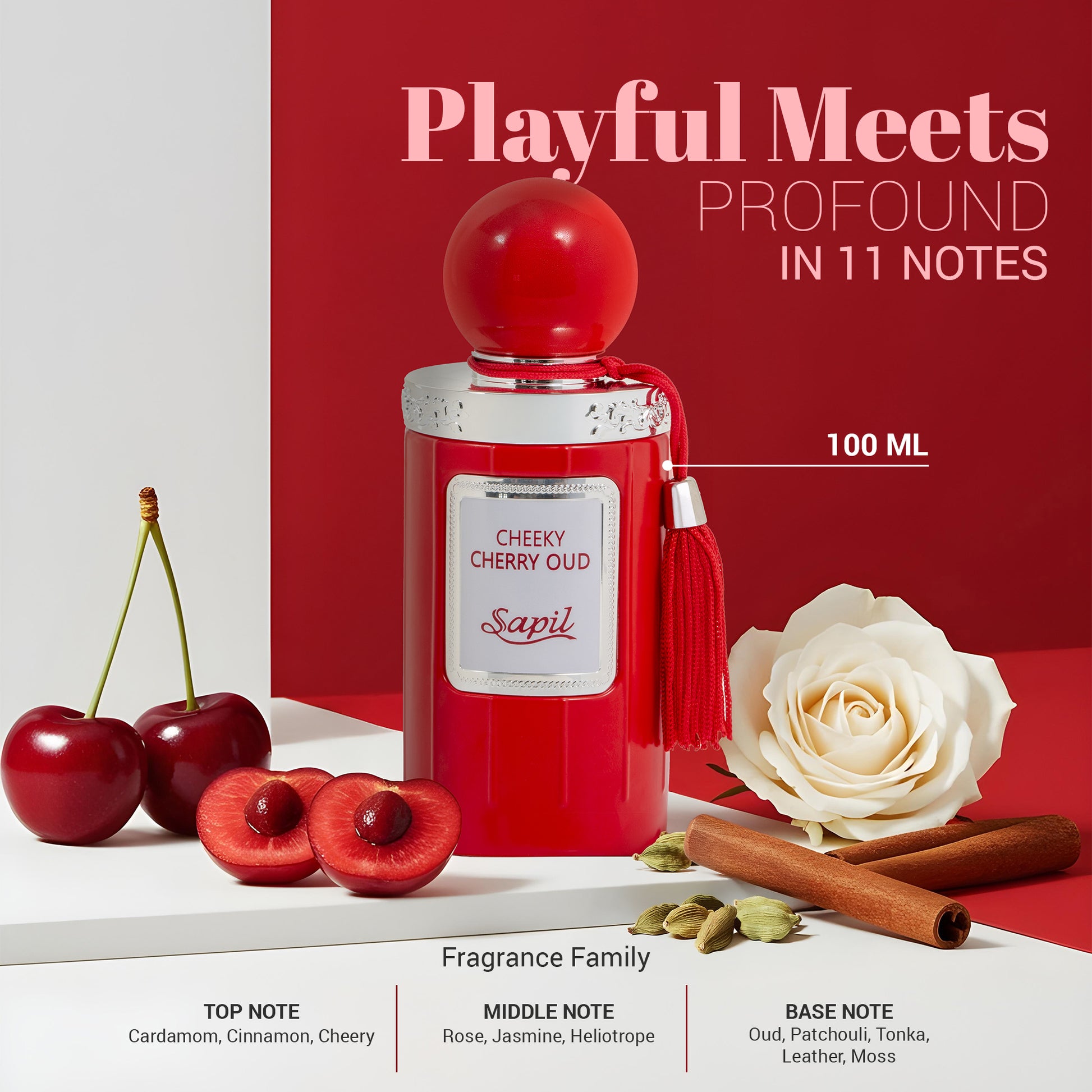 Sapil Cheeky Cherry Oud Eau De Parfum Unisexe -100 ML