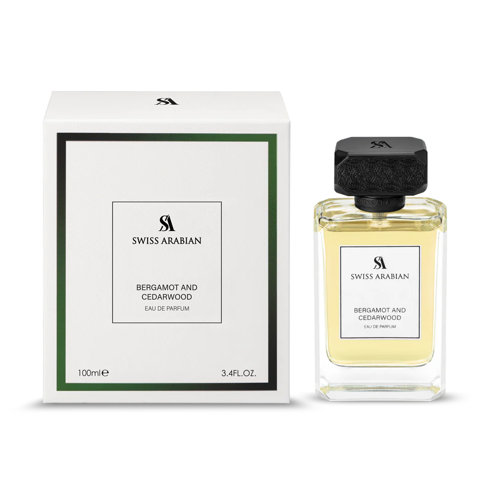 Swiss Arabian Bergamot And Cedarwood Eau De Parfum For Men - 100 ML - bottle front view