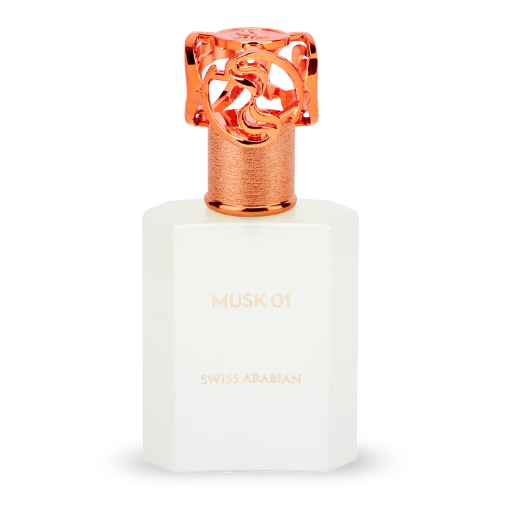 Swiss Arabian Musk 01 Eau De Parfum Unisex - 50 ML - box and bottle packaging