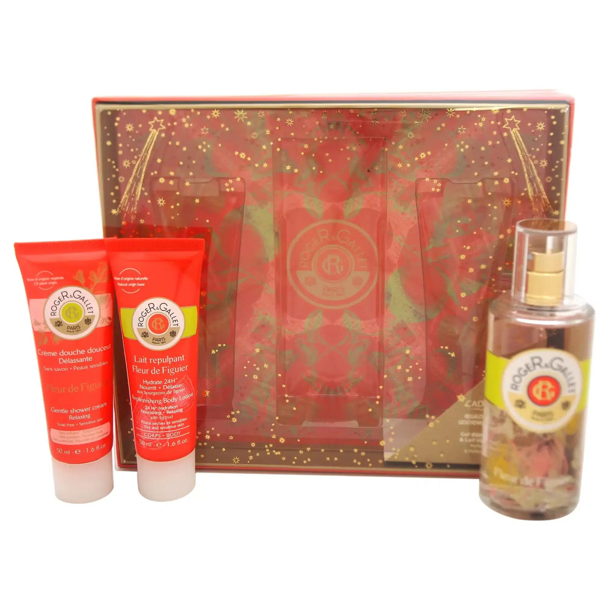Roger & Gallet Fleur De Figuier Intense 50 ML Fragrant Well-Being Spray And 50 ML Shower Gel And 50 ML Body Lotion - authe...