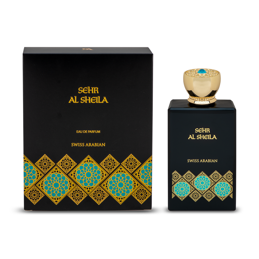 Swiss Arabian Sehr Al Sheila Eau De Parfum For Women - 100 ML - box and bottle packaging