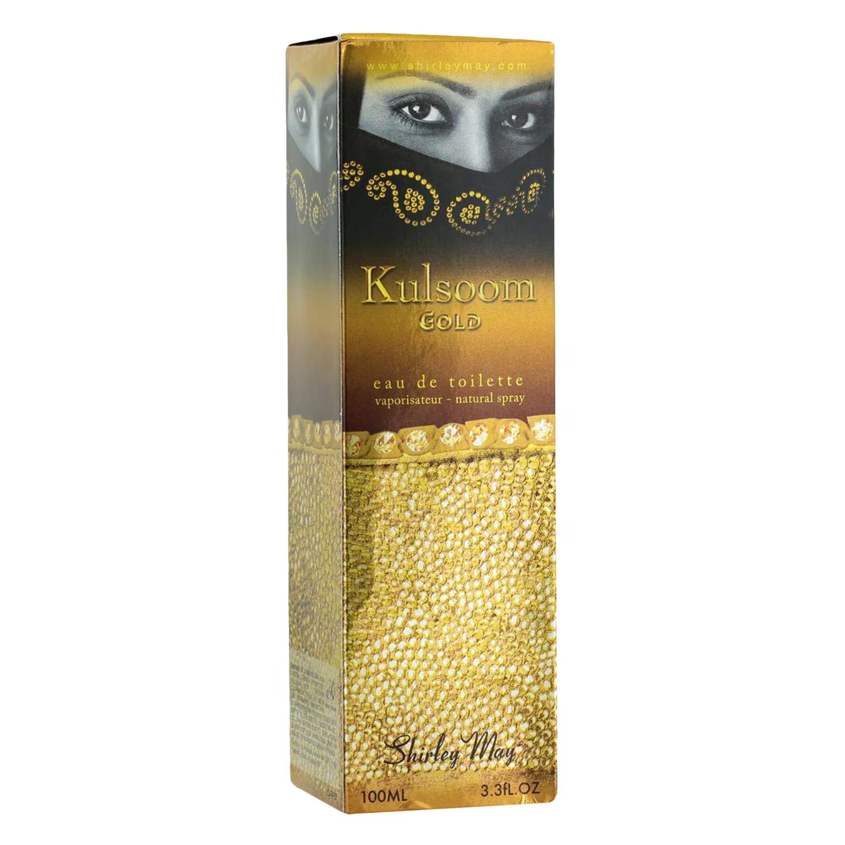 Shirley May Kulsoom Gold For Women Eau de Toilette - 100 ML - box and bottle packaging