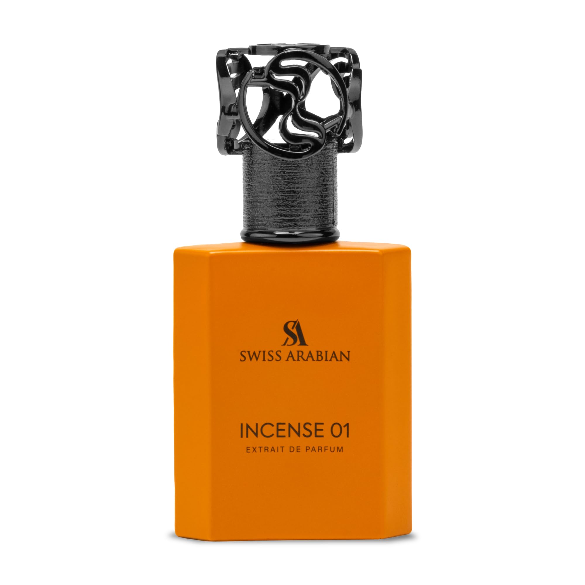Swiss Arabian Incense 01 Extrait De Parfum for Women and Men - 50 ML - box and bottle packaging