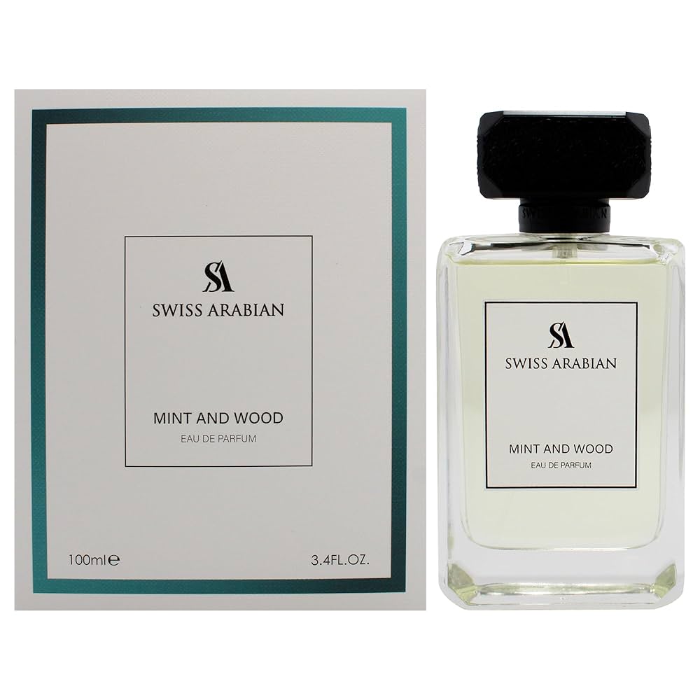 Swiss Arabian Mint and Wood for Men - Sophisticated Modern Man's Fragrance - Spicy, Woody Fragrance with Lemon, Cardamom, and Tonka Bean - 100 ml