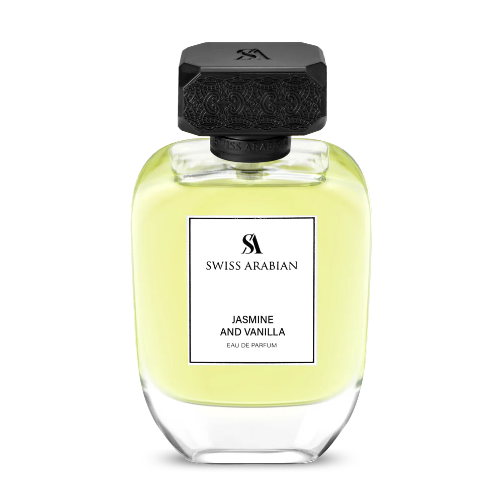 Swiss Arabian Jasmine and Vanilla Eau de Parfum For Women - 100 ML - box and bottle packaging