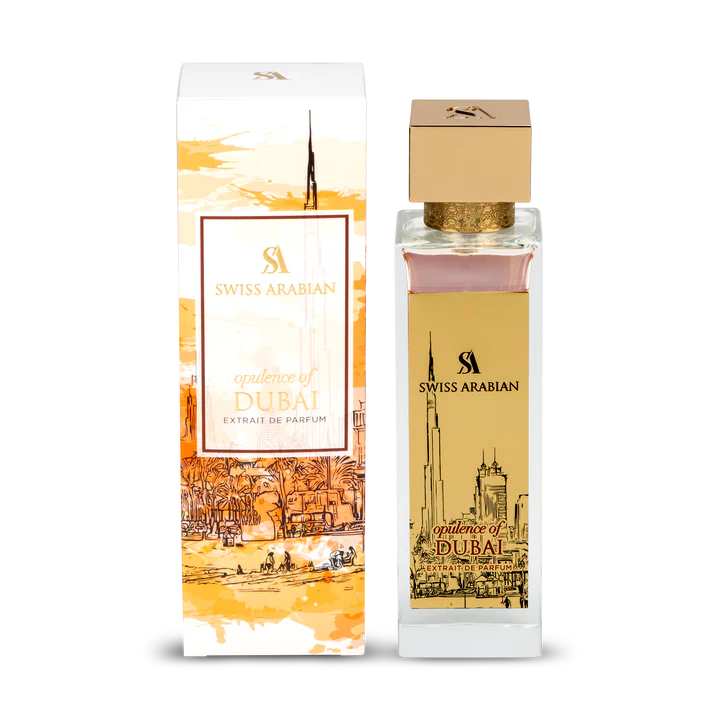 Swiss Arabian Opulence of Dubai Eau de Parfum Unisex - 100 ML - box and bottle packaging