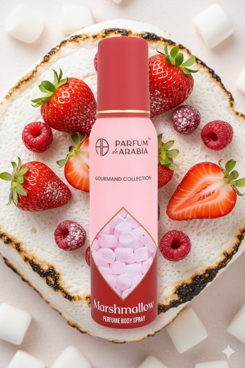 PDA Marshmallow Perfume Body Spray, Fruity Floral Vanilla, 150mL bottle product photo, 150 mL / 5.07 fl oz