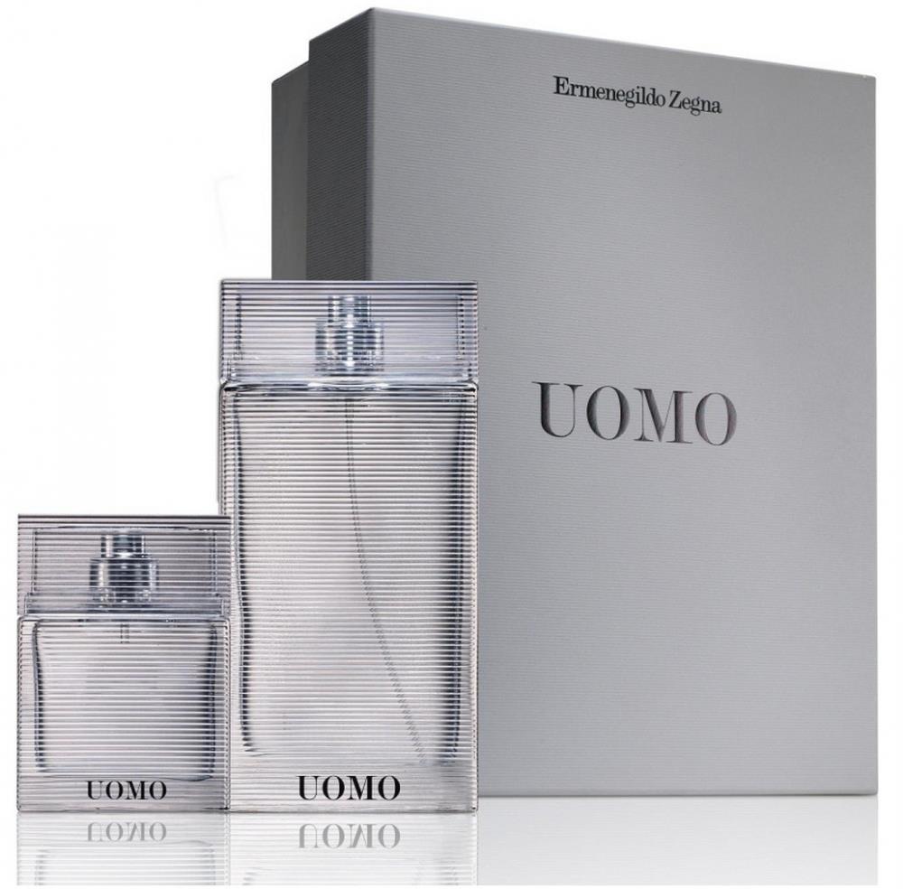 Set - Ermenegildo Zegna Uomo 100ml EDT Spray + 30ml EDT Spray (Hard Box)
