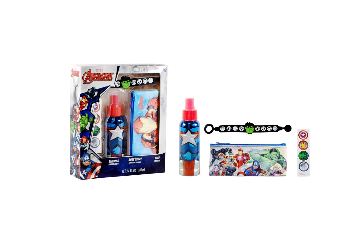 Kids Avengers Set Bs100ml + Case + Bracelet + Stickers