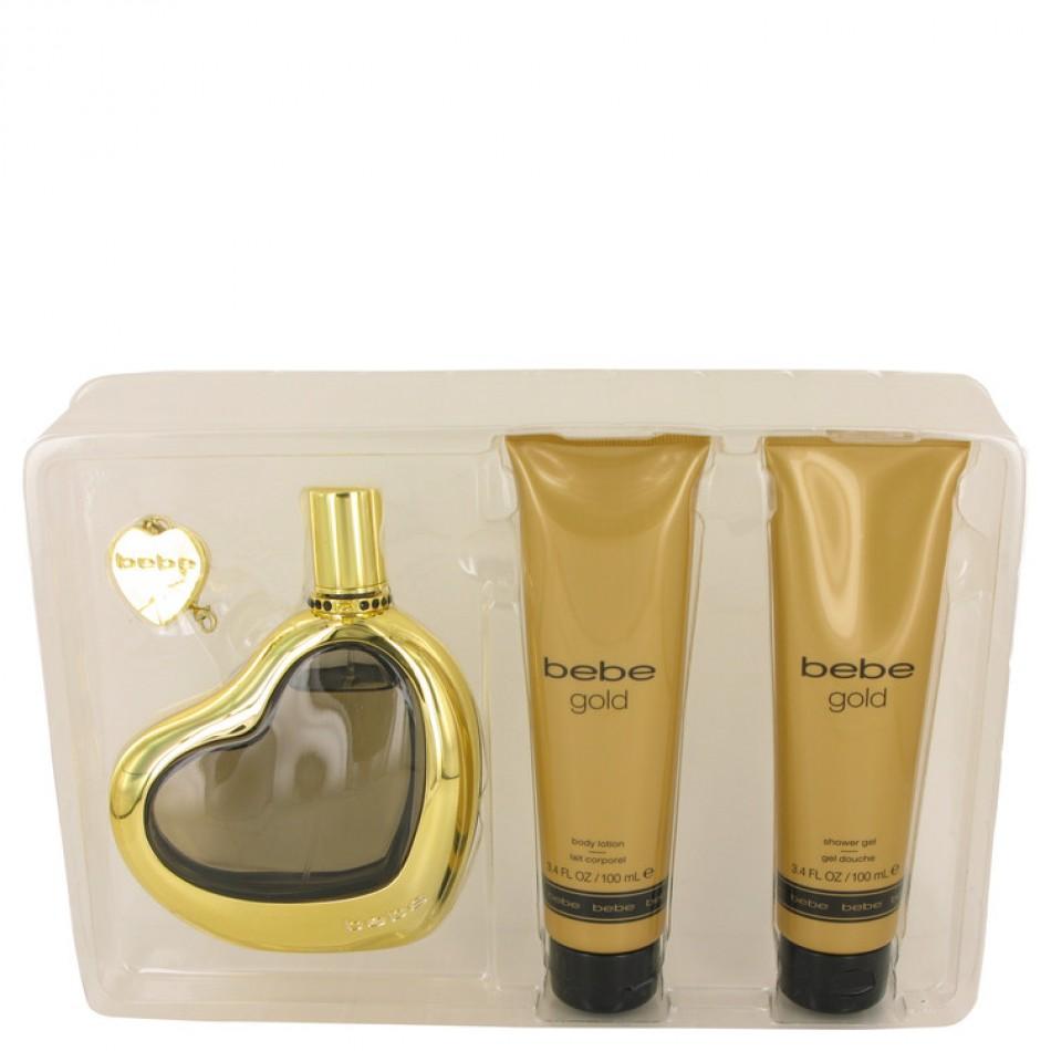 Set - Bebe 100 ML EDP Spray + 75 ML Body Lotion + 75 ML Shower Gel (Open Window) - authentic fragrance from Brands Warehou...