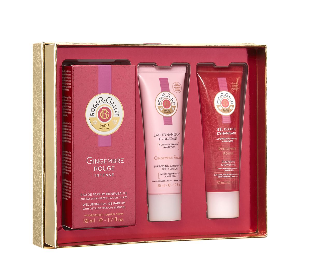 Roger & Gallet Gingembre Rouge 100 ML Fragrant Well-Being Water Spray And 50 ML Shower Gel And 50 ML Body Lotion - authent...