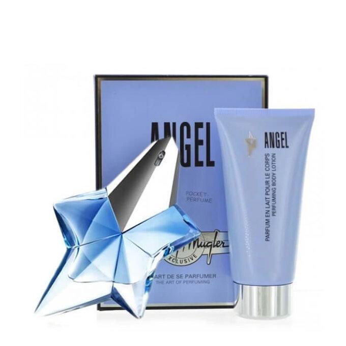 Set - Thierry Mugler Angel 50 ML EDP Spray (Refillable) + 100 ML Body Lotion For Women - authentic fragrance from Brands W...