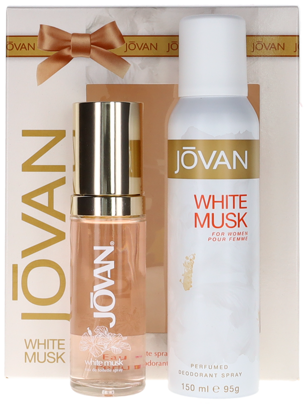 Set - Jovan White Musk 59 ML EDT Spray and 150 ML Perfumed Deodorant Spray for Women - authentic fragrance from Brands War...