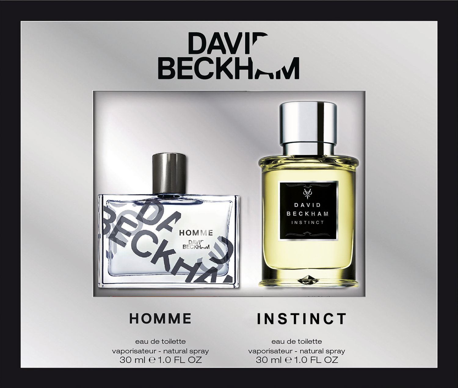 Set - David Beckham Instinct 30ml EDT Spray + Beckham Homme 30ml EDT Spray For Men