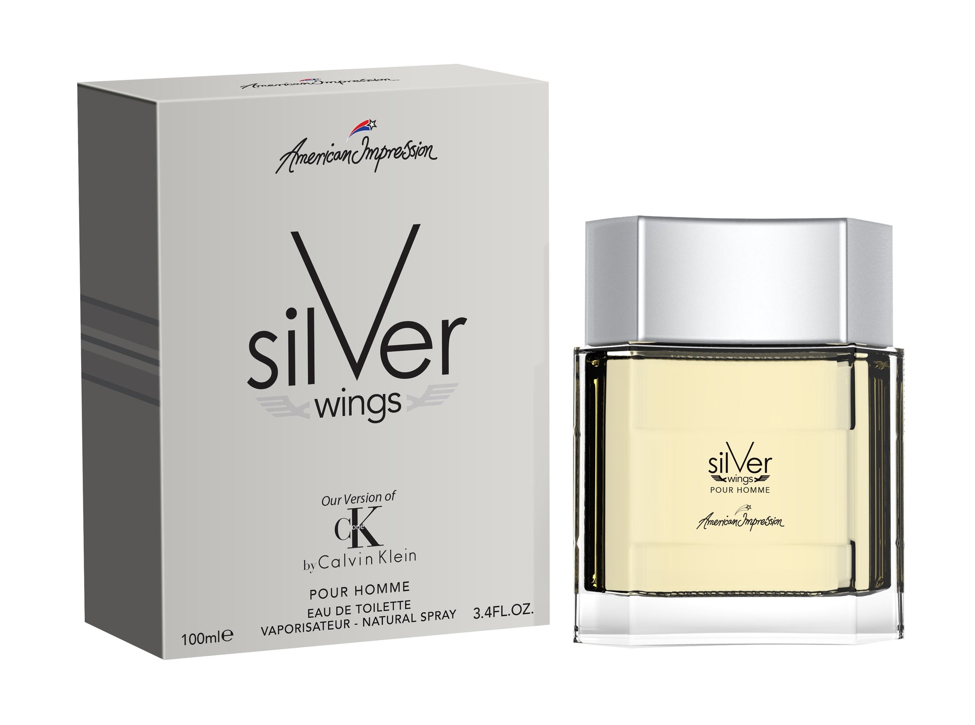 American Impression Silver Wings 100ml EDT Spray (Impression Of Ck Men)