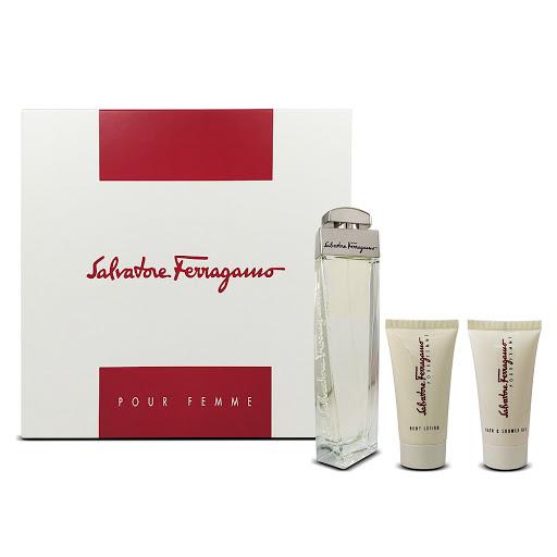 Set - Salvatore Ferragamo 3 Pc - 100ml EDT Spray + 50ml Shower Gel + 50ml Body Lotion