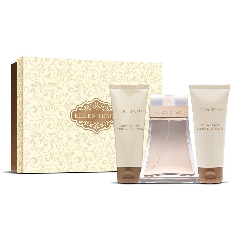 Set- Ellen Tracy Love Note For Women 100ml EDP Spray + 100ml Body Lotion + 100ml Shower Gel