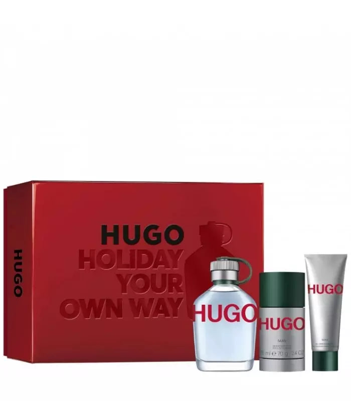 Set - Hugo Man 125ml Edt Spray + 50ml Shower Gel + 70g Deodorant for Men