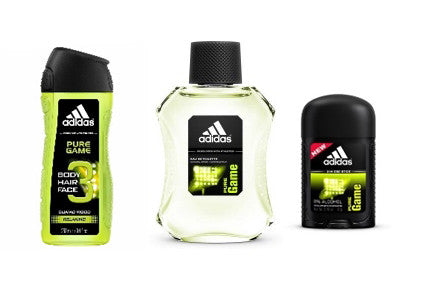 SET - ADIDAS PURE GAME 50 ML EDT SPR + 250 ML BODY WASH + 75 ML DEODORANT - MEN - authentic fragrance from Brands Warehous...