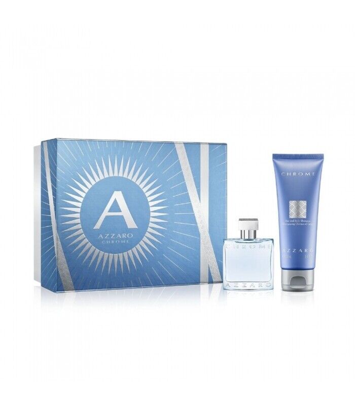 Set - Azzaro Chrome 50 ML EDT Spray + 100 ML Body Wash for Men - authentic fragrance from Brands Warehouse Canada