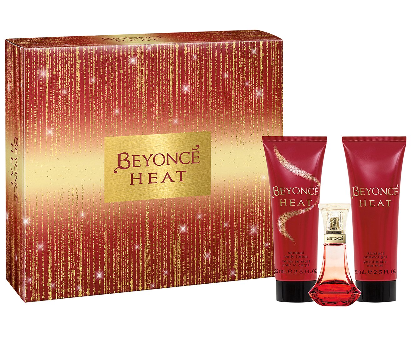 Set - Beyonce Heat 30 ML Edp Spr + 50 ML S/G + 50 ML B/L - authentic fragrance from Brands Warehouse Canada