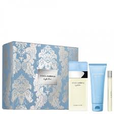 Set - Dolce & Gabbana Light Blue 100 ML EDT Spray + 75 ML Body Cream + 10 ML EDT Spray For Women - authentic fragrance fro...