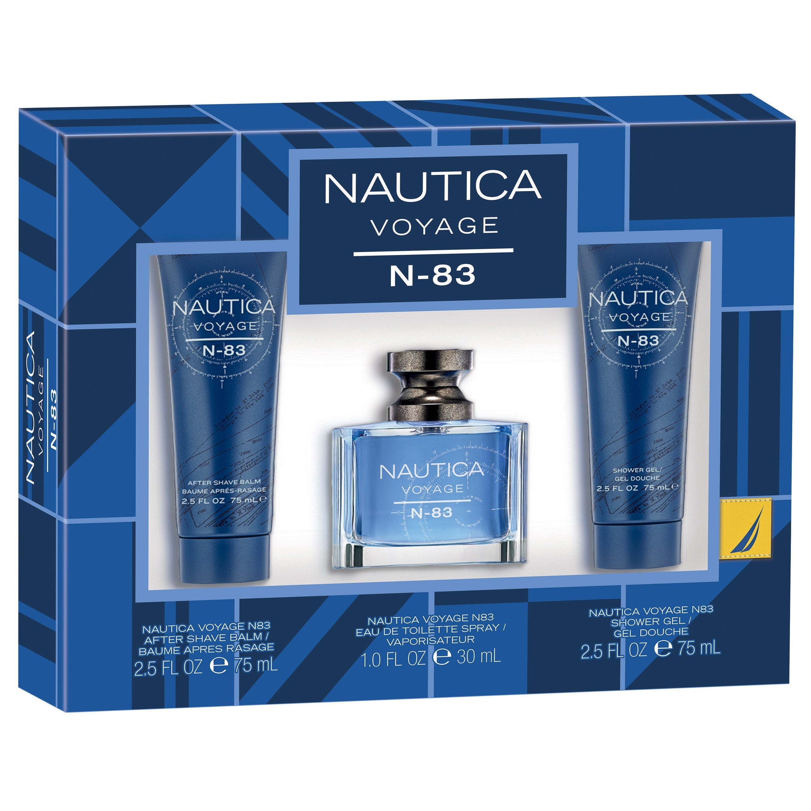 Set - Nautica Voyage N-83 30 ML EDT Spray + 75 ML Shower Gel + 75 ML Asb - authentic fragrance from Brands Warehouse Canada