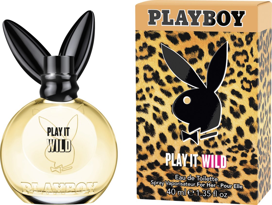 Playboy Play It Wild EDT Spray Women and Men - box and bottle packaging