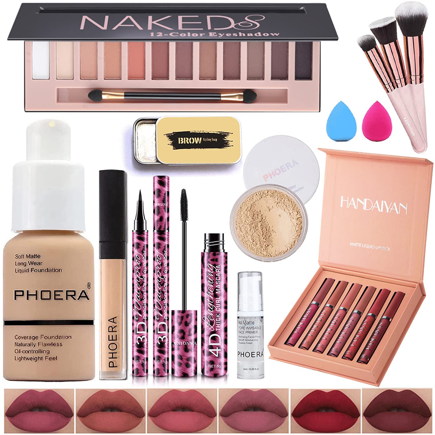 Rose 101 Collection Face Kit: 2 Compacts + 1 Eyeliner + 1 Mascara + 1 Lipstick - authentic fragrance from Brands Warehouse...